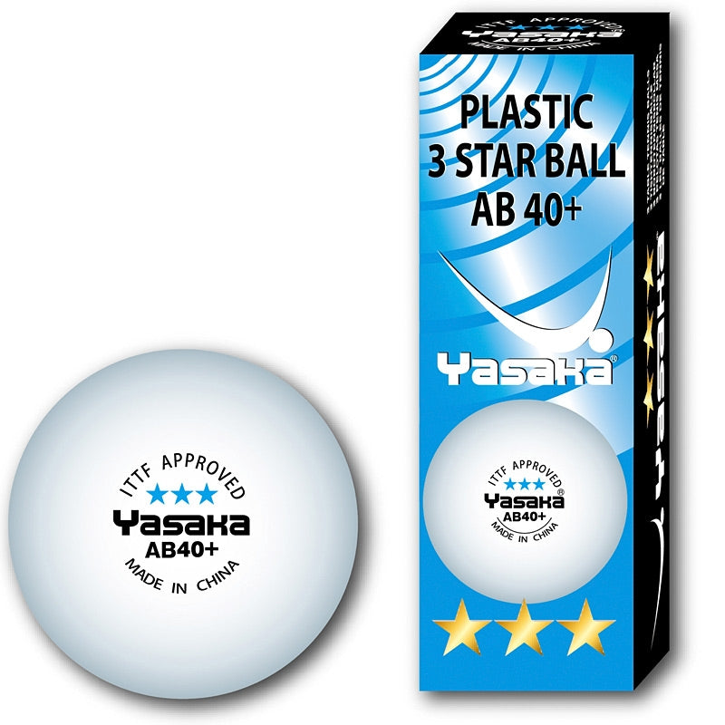 Yasaka 3 star 3-Pack AB40+ high quality table tennis balls
