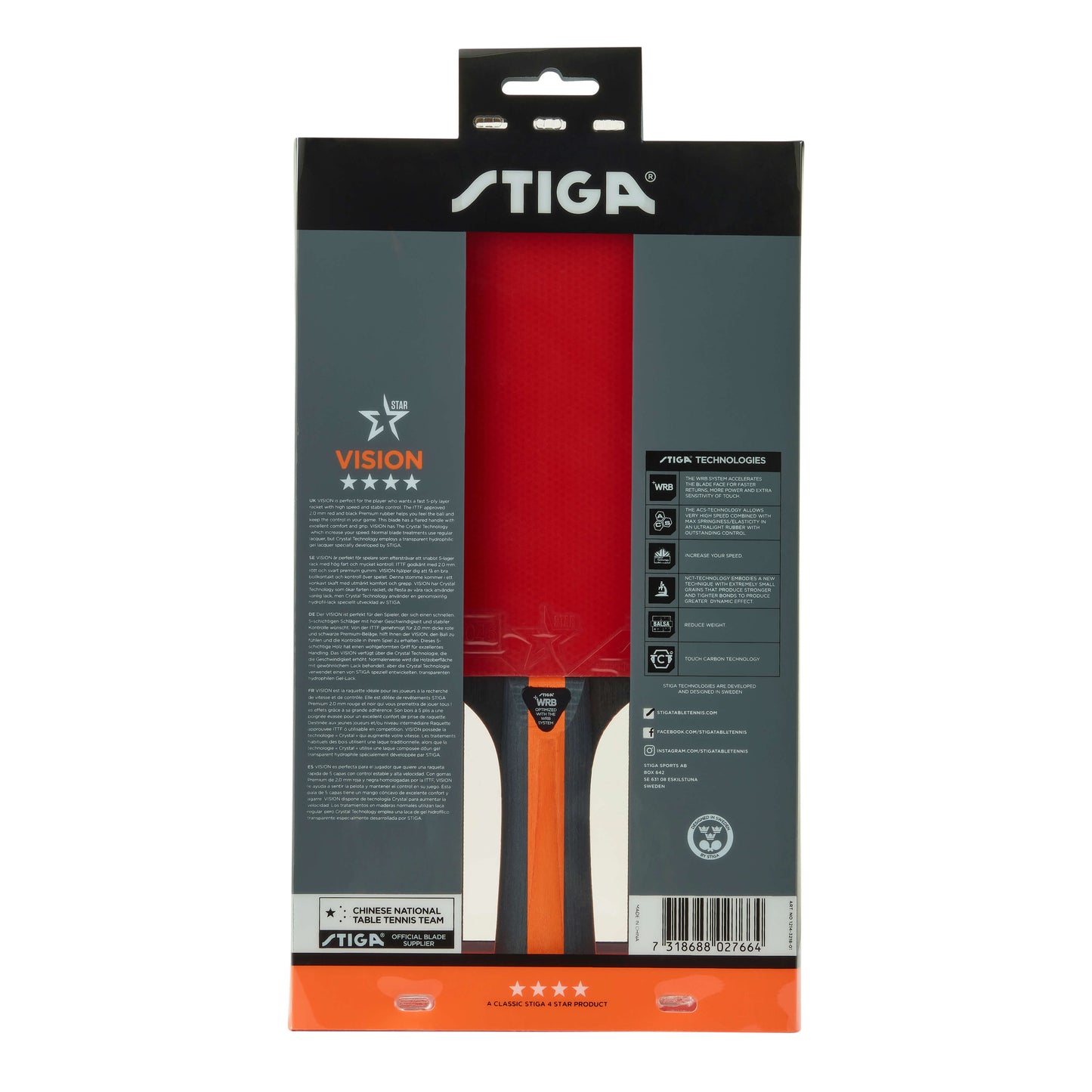 Stiga Vision 4 Star Table Tennis Bat