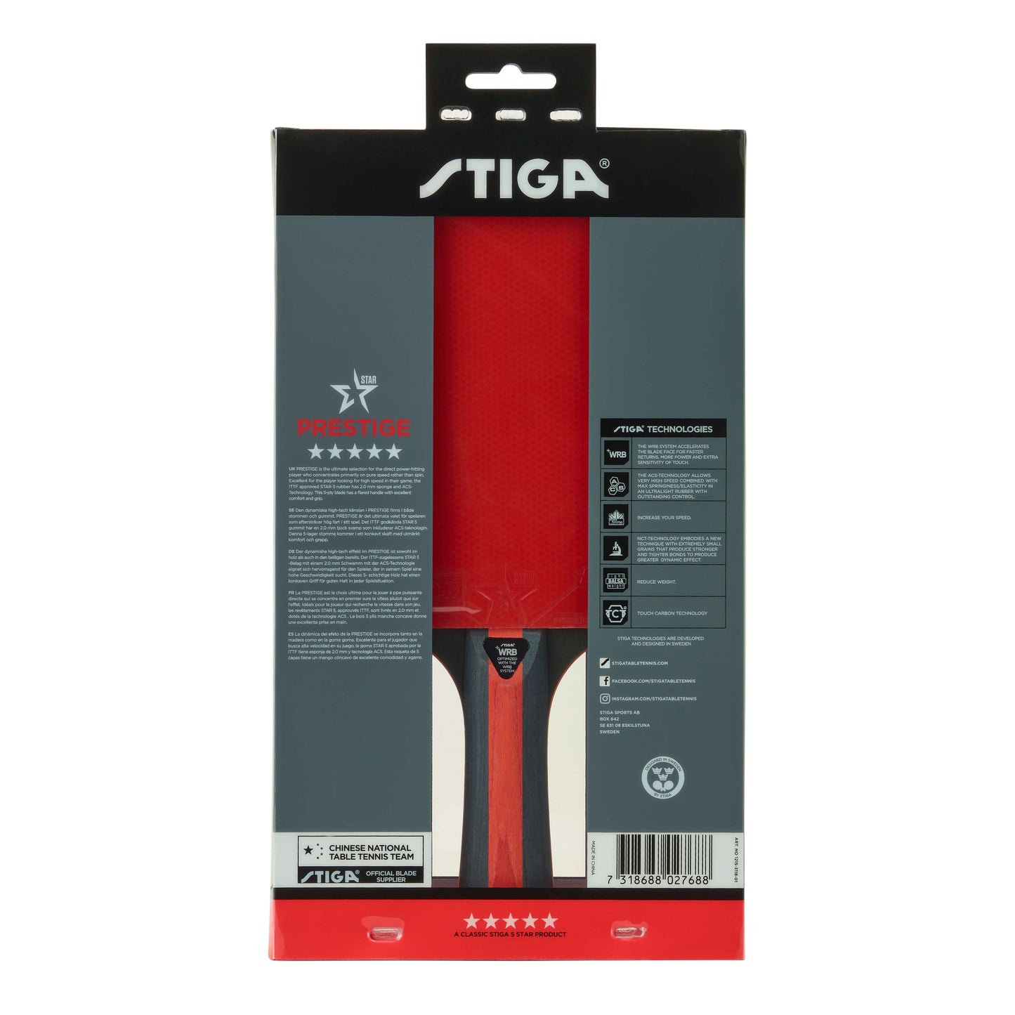 Stiga Prestige 5 star Table tennis Bat