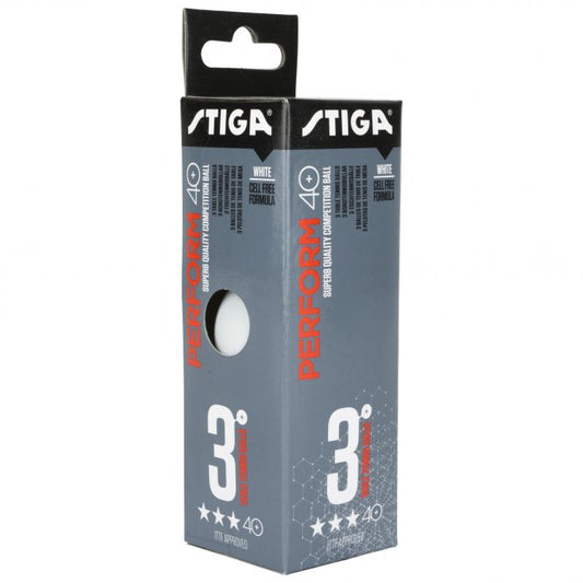 Stiga Perform 40+ 3 Star 3-Pack Table Tennis Balls - TT Sports